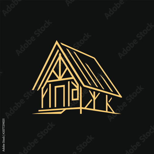 A Frame Timber House Logo
