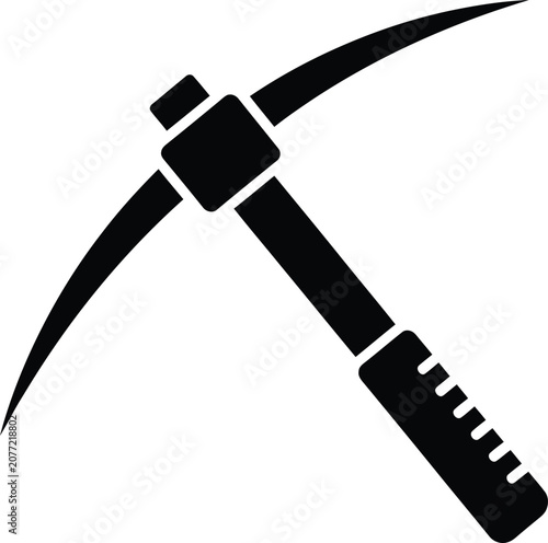 Bild auf Leinwand Silhouette vector of a classic iron mining pickaxe tool design