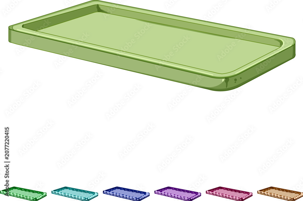 Obraz premium platter food tray cartoon. dinner dish, lunch box, service empty platter food tray sign colorful illustration
