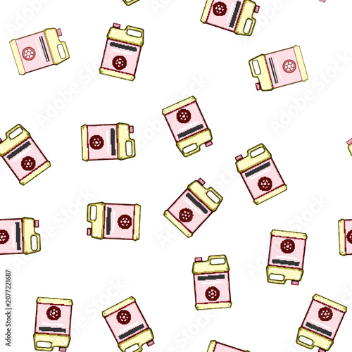 Slika na platnu pattern Yellow and pink plastic jug containing automotive wheel cleaning liquid,