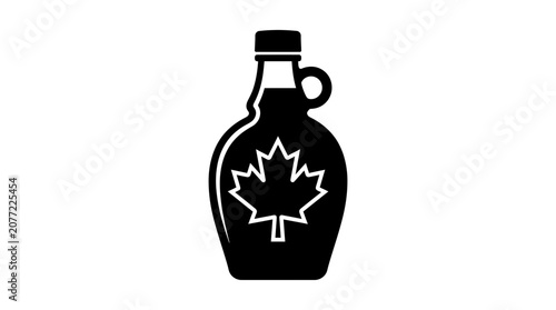 Maple syrup bottle icon, symbol for Canadian food and drink