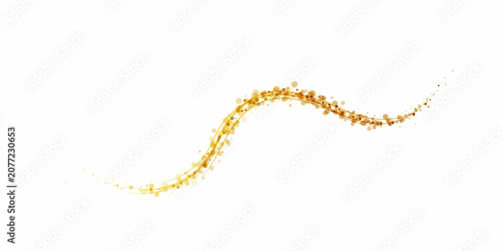 Naklejka premium Orange Particle Wave on White Background