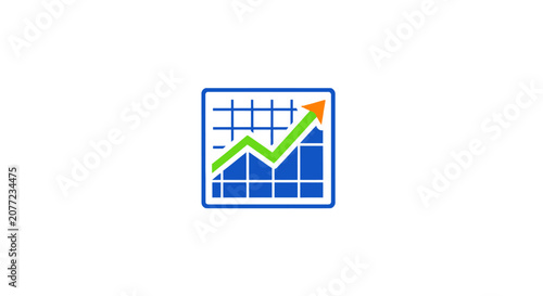 Financial line graph showing upward market performance trends.