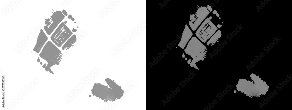 Fototapeta premium Irregular Black Ink Cluster and Splatter Isolated