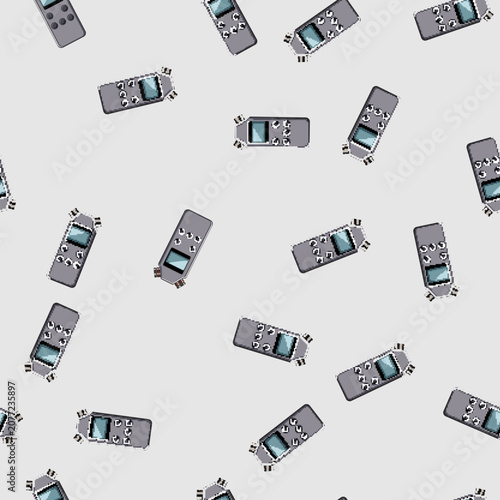 фотографія seamless pattern record dictaphone cartoon