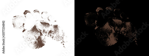 фотографія Clustered Brown Ink Blot Formation on Dual Background