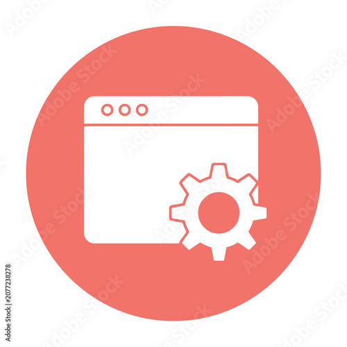 Web browser development settings icon in circle