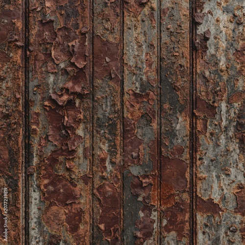Rusted iron grid with flaking red-brown surface, textured metallic decay, realistic industrial corrosion patterns Generative AI