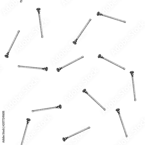 Canvas-taulu seamless pattern walking cane stick gentleman hand drawn