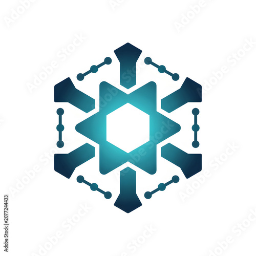 Abstract Vector House Made of Blue Paper Cubes with Geometric 3D Design Element for Business Network Web Icon and Modern Illustration
