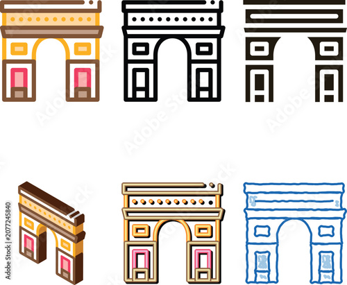 Εκτύπωση καμβά gate arch saint denis icon vector
