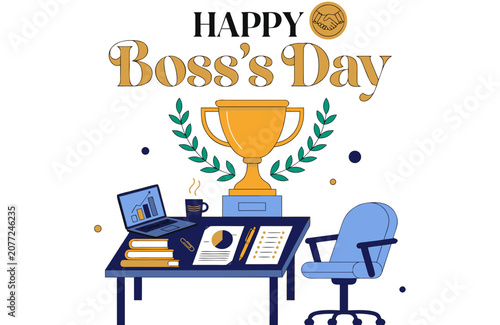 Boss's Day, office desk, workspace, Happy Boss's Day, business celebration, workplace