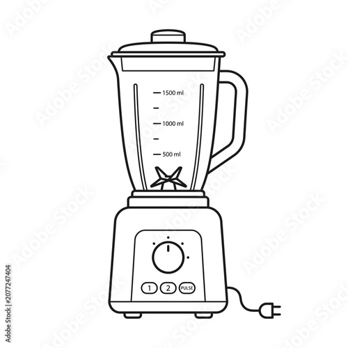 Simple line drawing of a kitchen blender electric appliance icon