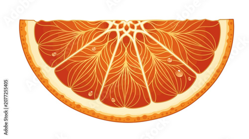 Obraz na plátně The halved orange segment reveals its juicy pulpy interior with segments