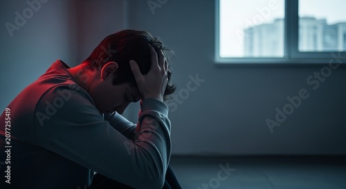 Vibrant photorealistic image depicting the complexities of mental trauma and resilience