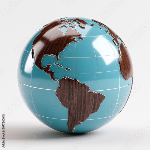 A Detailed Globe Model Showcasing Continents and Oceans.