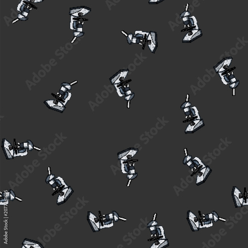 Obraz na plátně seamless pattern lens microscope cartoon