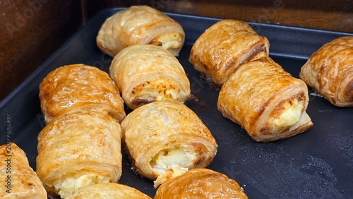 croissant on a wooden table
