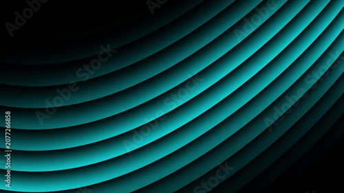 Cyan Teal Wavy Curved Lines Dark Abstract Animated Background Loop