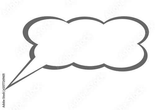 Cloud speech bubble icon comic thought chat balloon vector illustration isolated on transparent background.