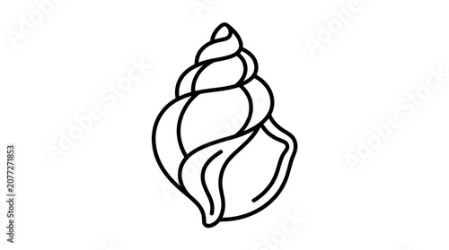 Tableau sur toile Detailed conch seashell found on the beach, representing ocean beauty and tranquility, on an isolated white background