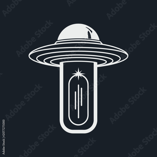Foto UFO with a glowing portal and a futuristic, sleek design