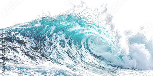 Bild auf Leinwand Large turquoise ocean wave crashing with sea foam and spray