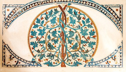 Intricate floral mandala pattern design with ornate border.