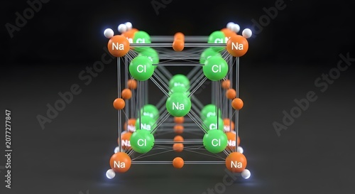 Sodium Chloride Crystal Structure Model