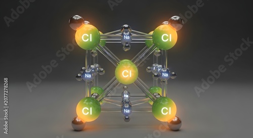 Molecular structure model of sodium chloride
