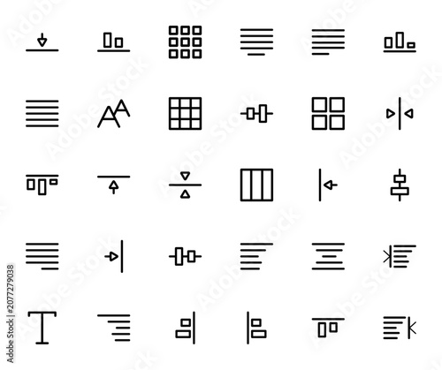 Fotografía Alignment icon set