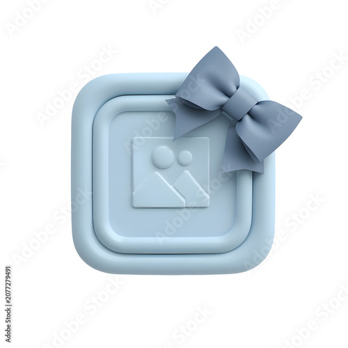 Blue gift icon with a bow on a black background for web or app use always blue