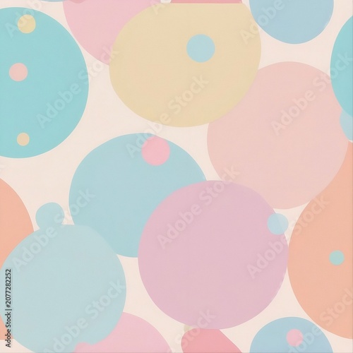 Playful seamless pastel dot pattern background with double circle design