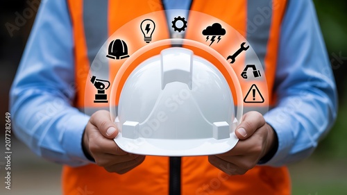 Workplace safety protection and occupational health management concept