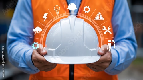 Workplace safety protection and occupational health management concept