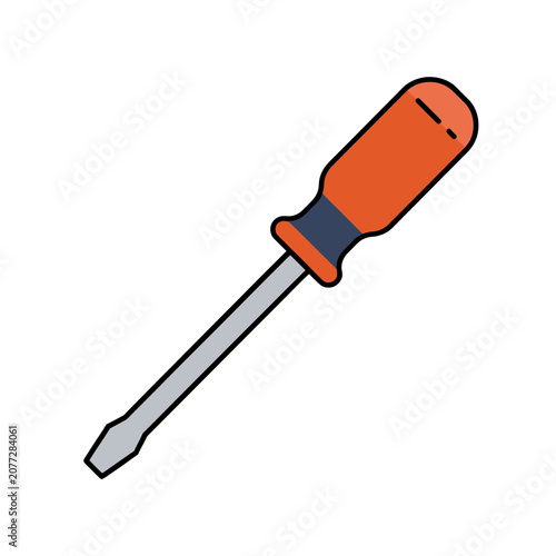 Orange and Gray Flat Screwdriver Icon