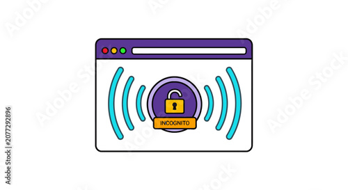 Foto Private incognito browsing and secure internet connection concept