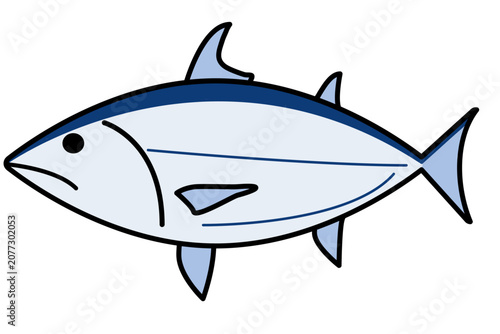 カツオのカラーアイコン シンプルな魚のベクターイラスト