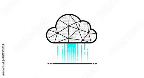Photos Cloud computing data transmission with binary code