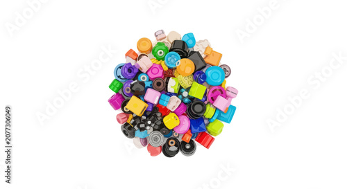 Colorful beads in a pile.