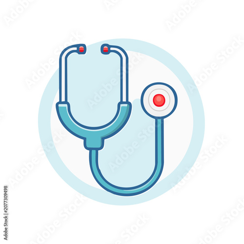 Flat stethoscope icon on transparent background