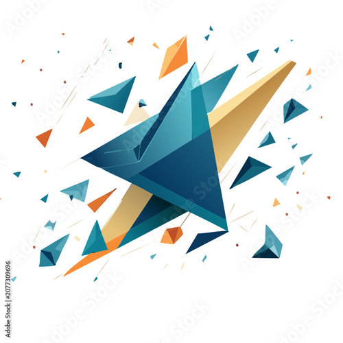 Low poly geometric shards vector illustration