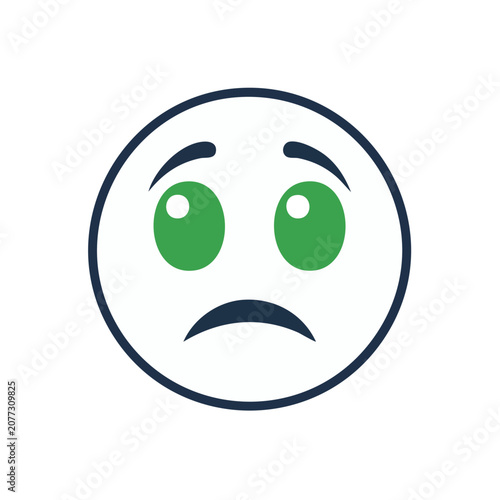 Sad face emoji vector icon