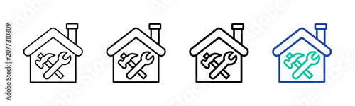 Obraz na plátně Build House Icon Collection Different Style Outline
