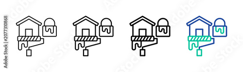 Bild auf Leinwand House Painting Icon Collection Different Style Outline