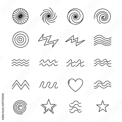 Minimalist Geometric Icons Set - Abstract Graphic Elements