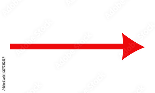 Red Left Arrow Icon with Straight Triangular Head Isolated on Transparent Background Vector Illustration