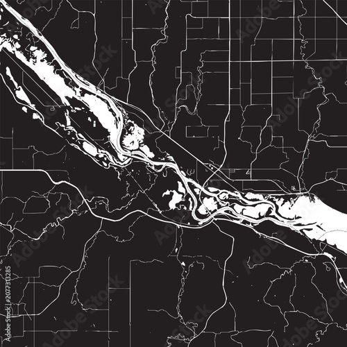 Photos Red Wing Minnesota Vector Map, Detailed River Valley Town Street Map Black and W