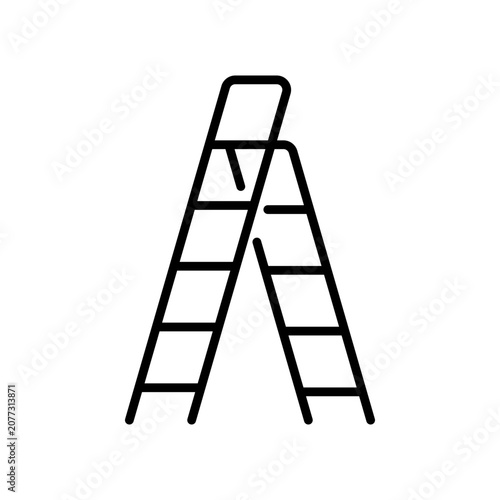 Ladder icon, stepladder symbol. Transparent vector and PNG