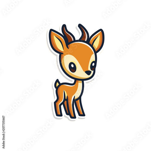 Cute cartoon deer fawn vector illustration